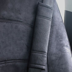 SCA Suede Velour Seat Belt Buddies Charcoal Pair, , scanz_hi-res