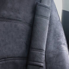 SCA Suede Velour Seat Belt Buddies Charcoal Pair, , scanz_hi-res