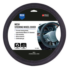 SCA Steering Wheel Cover - Mesh, Black, 380mm diameter, , scanz_hi-res
