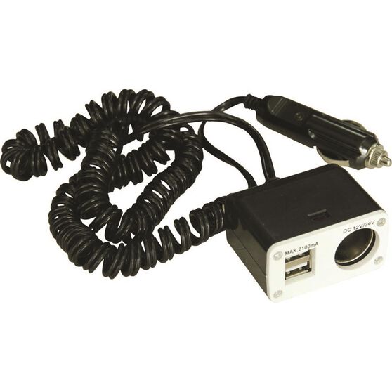 12V SCA Socket - Single, with USB, 8 Amp, , scanz_hi-res