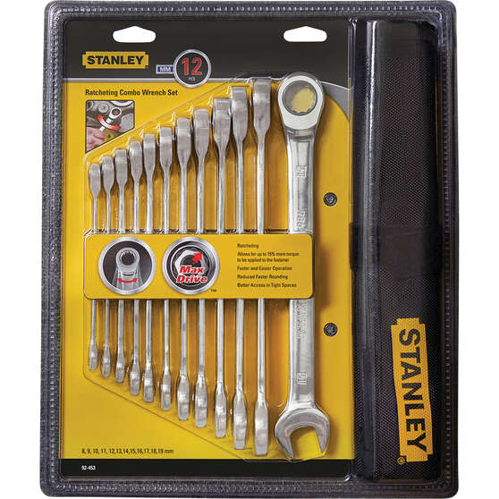 Stanley Ratchet Spanner Set Metric 12 Piece, , scanz_hi-res