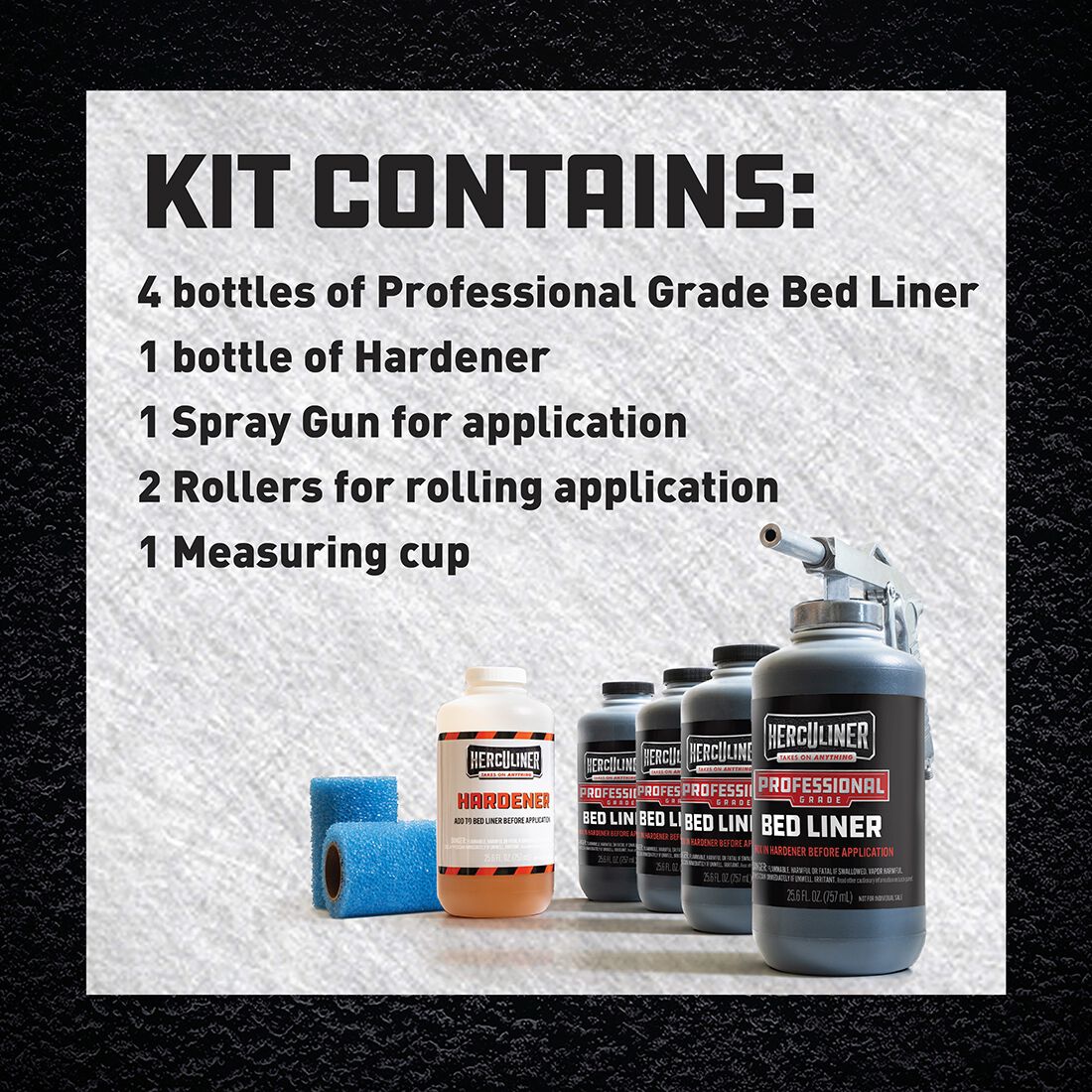 Herculiner Bed Liner Protective Coating Pro Kit 3.78 Litres, , scanz_hi-res