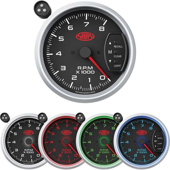 SAAS Tacho Gauge Black 3 3/4 inch, , scanz_hi-res