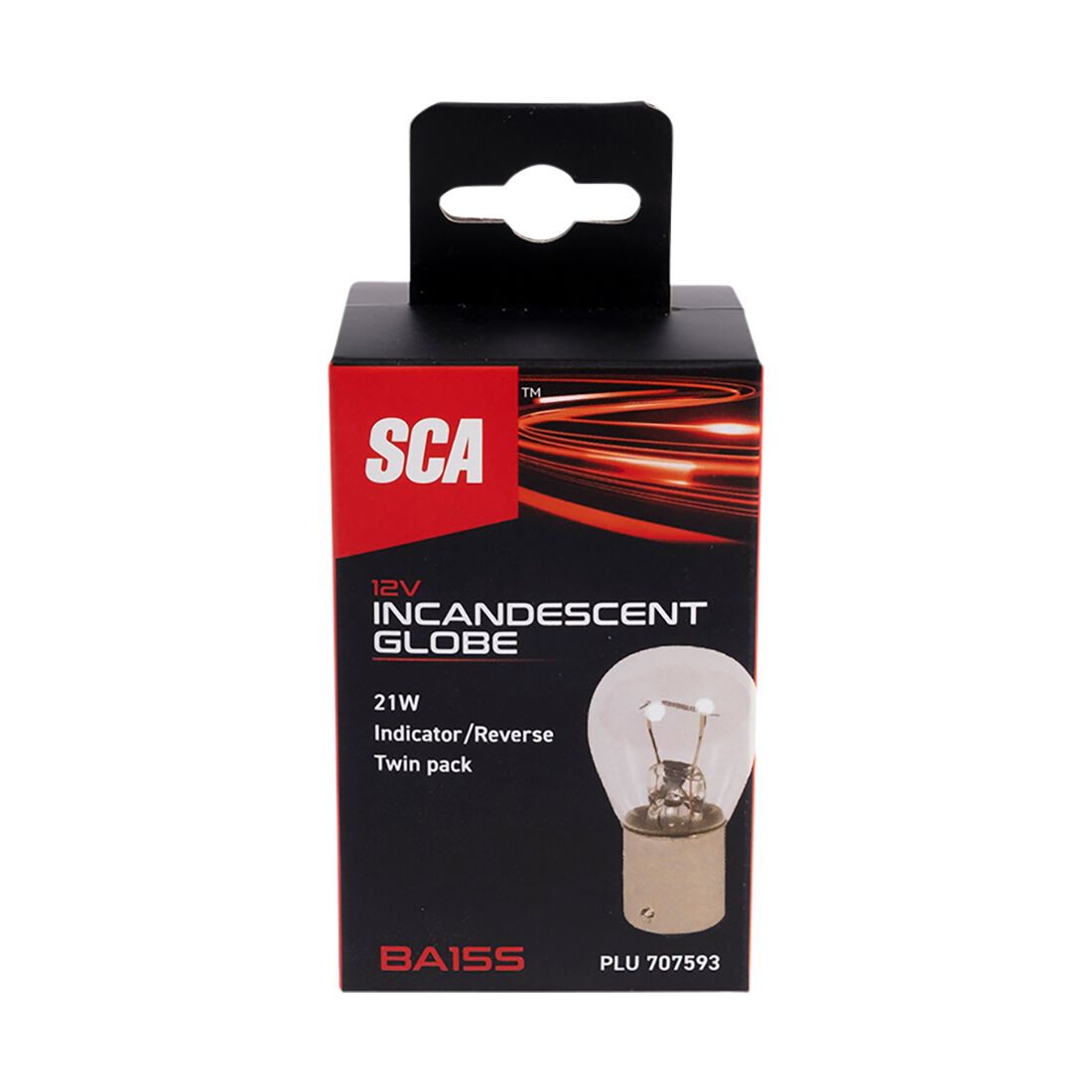SCA Incandescent Globe - P21W 12V 21W - 2 Pack, , scanz_hi-res
