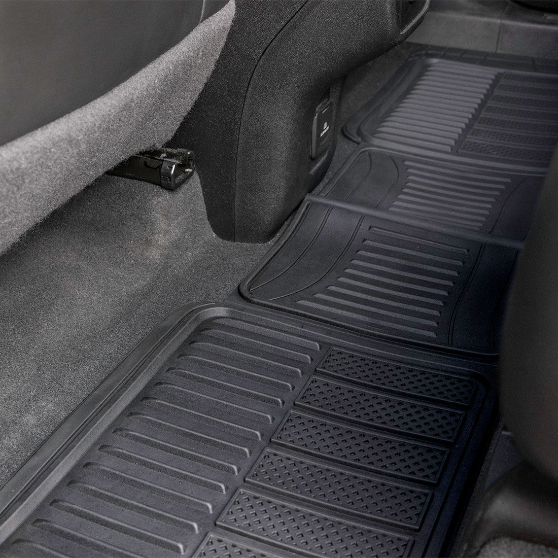 Armor All Deep Dish Rubber Car Floor Mats - Front & Rear, Black, , scanz_hi-res