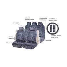 SCA Sheepskin 6 Piece Pack Charcoal Front and Rear Airbag Compatible, , scanz_hi-res
