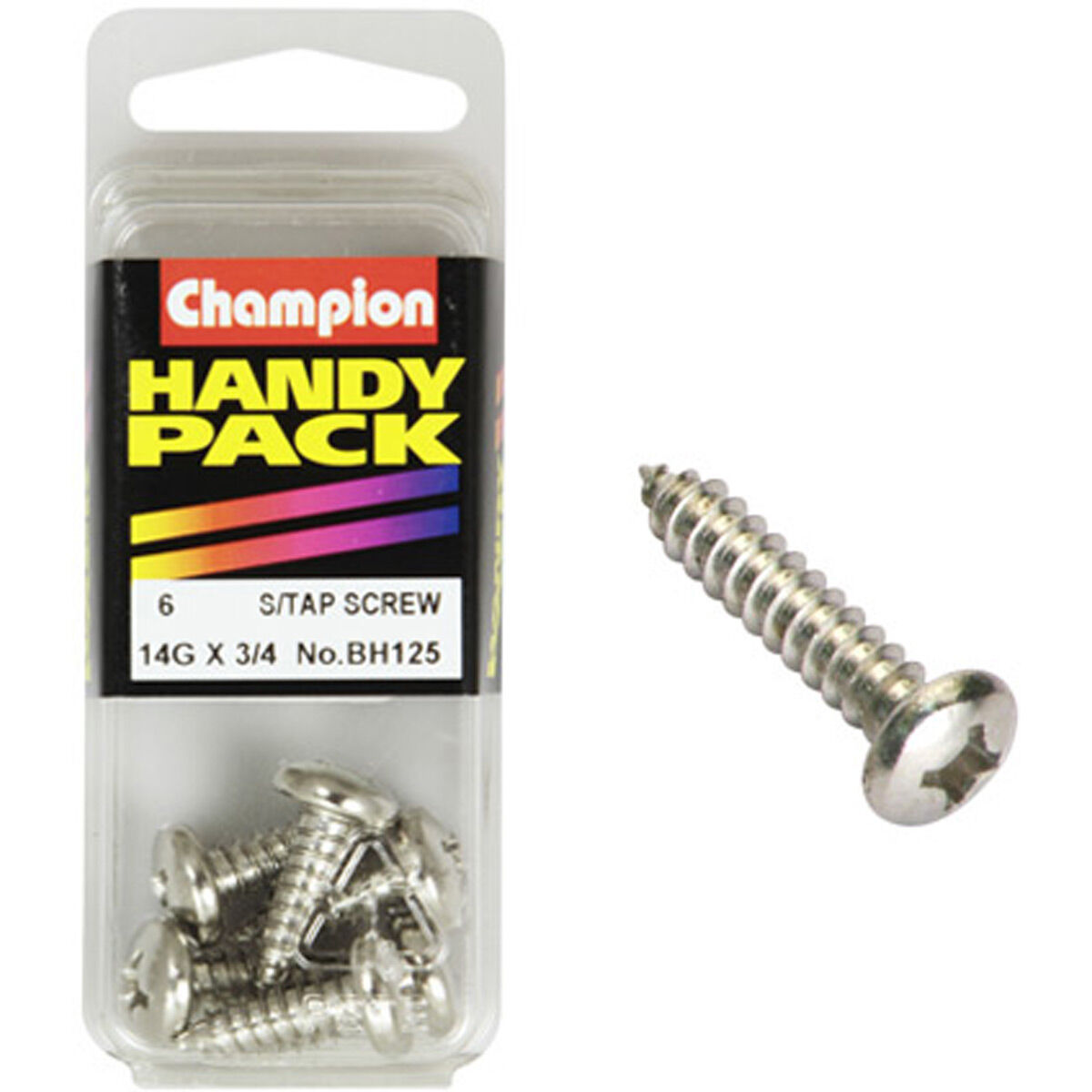 Champion Handy Pack Self-Tapping Screws BH125, 14G x 3/4", , scanz_hi-res