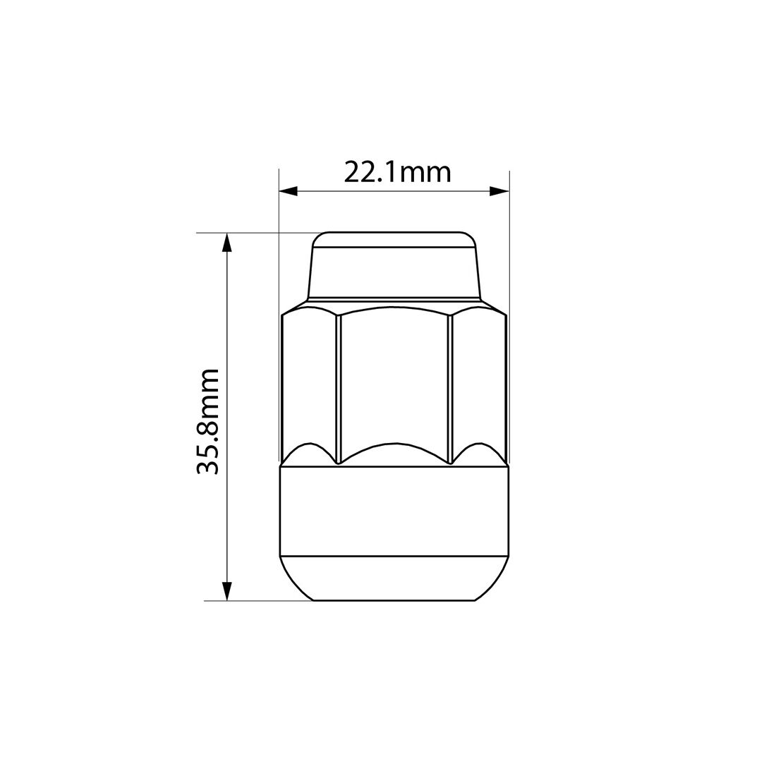 Tridon Wheel Nuts M12x1.5. Ball Seat. 19mm Hex - 5 Pack, , scanz_hi-res