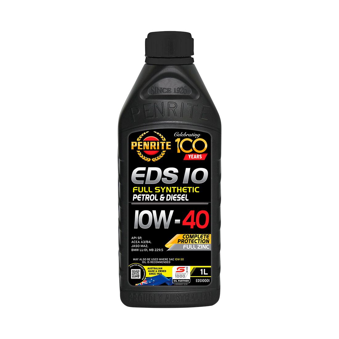 Penrite Full Synthetic Engine Oil - 10W-40 1 Litre, , scanz_hi-res