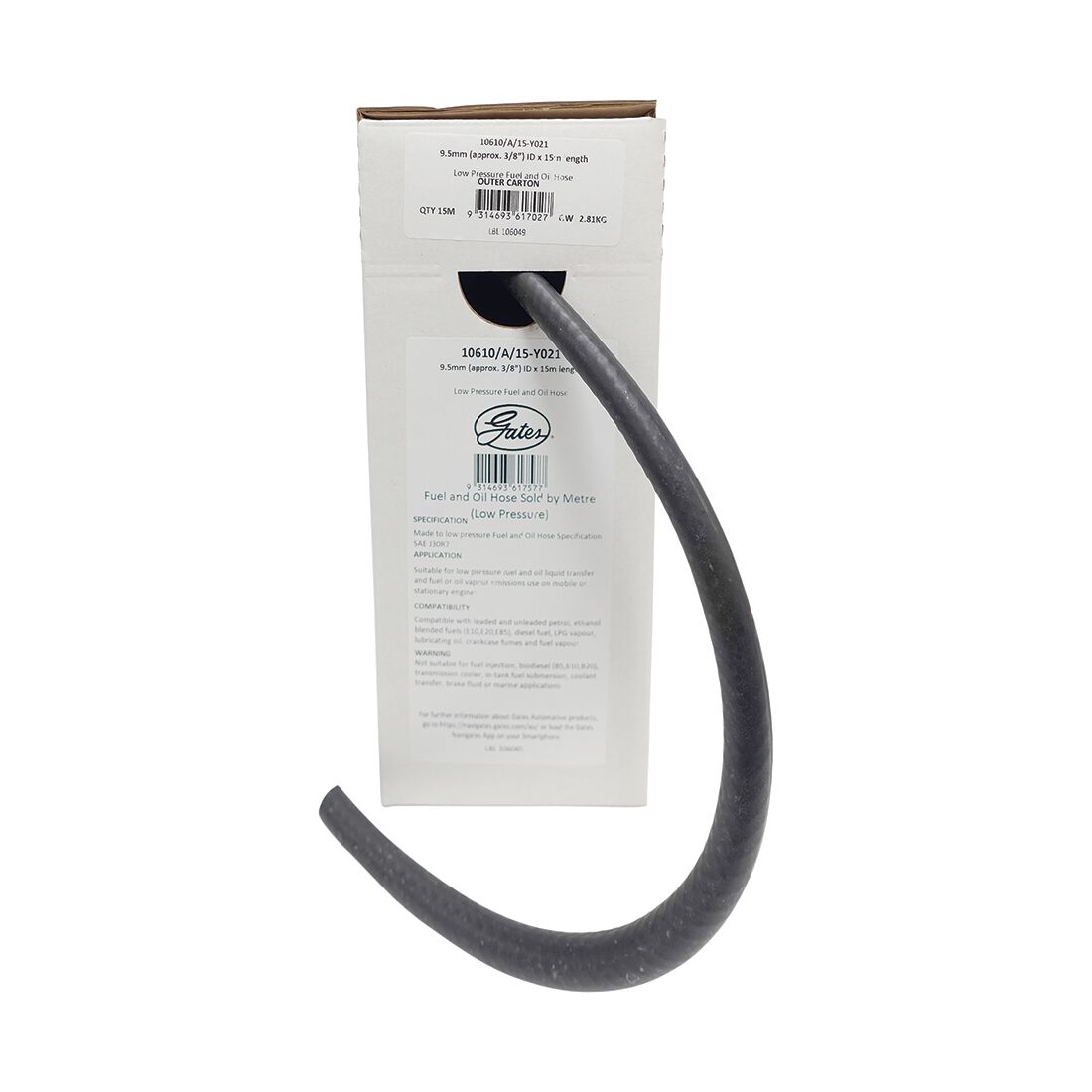 Gates 9.5mm Low Pressure Fuel and Oil Hose sold per metre, , scanz_hi-res