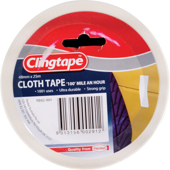 Clingtape Cloth Tape - White, 48mm x 25m, , scanz_hi-res