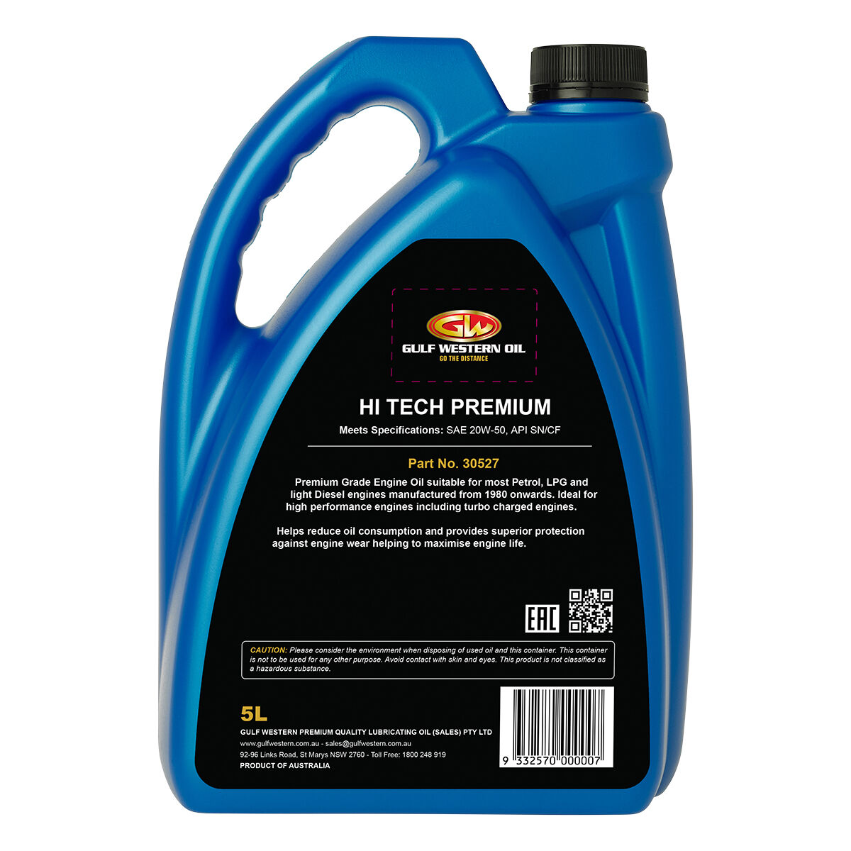 Gulf Western Hi Tech Premium Engine Oil - 20W-50, 5 Litre, , scanz_hi-res