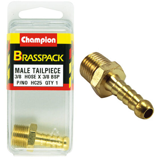 Champion Brass Pack Male Hose Barb HC25, 3/8" X 3/8", , scanz_hi-res