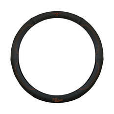 R.M.Williams Tan Leather Steering Wheel Cover, Black/Tan, 380mm, , scanz_hi-res