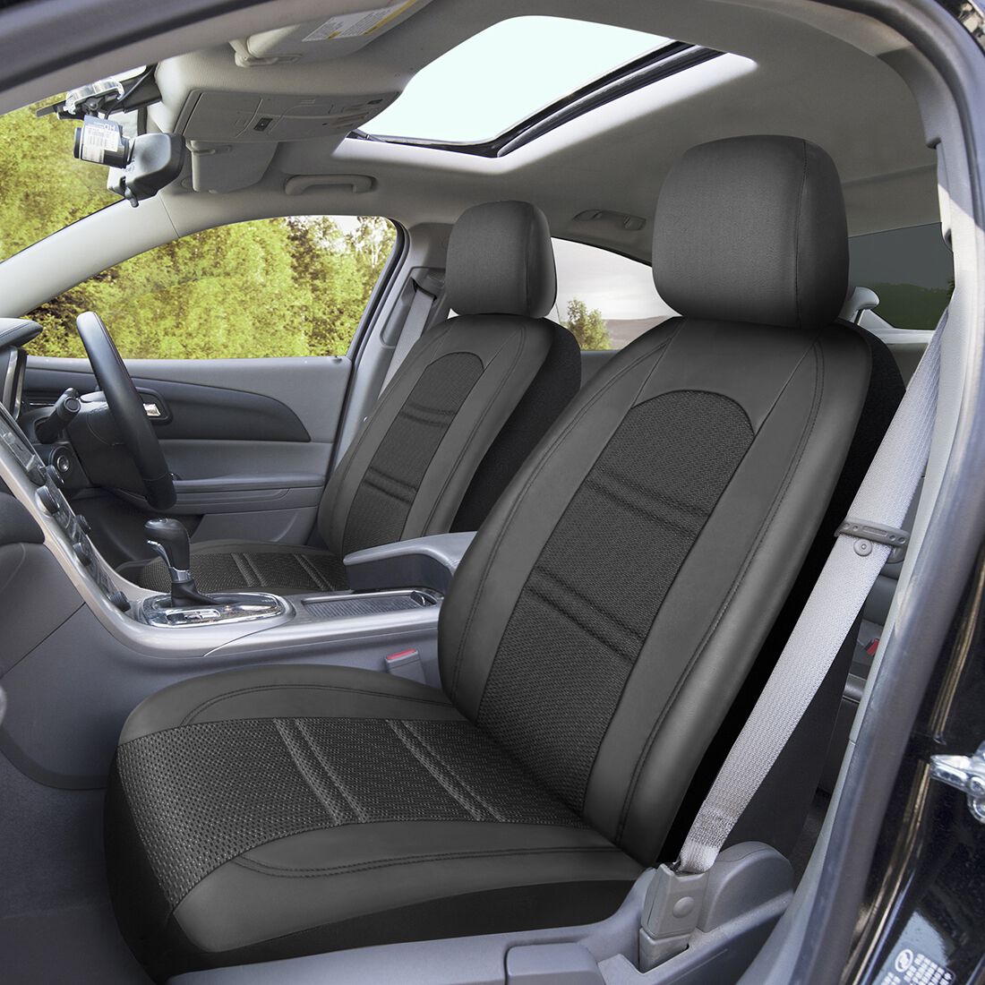 SCA Memory Foam Jacquard Seat Covers Black, Adjustable Headrests, Airbag Compatible, Size 30A, , scanz_hi-res