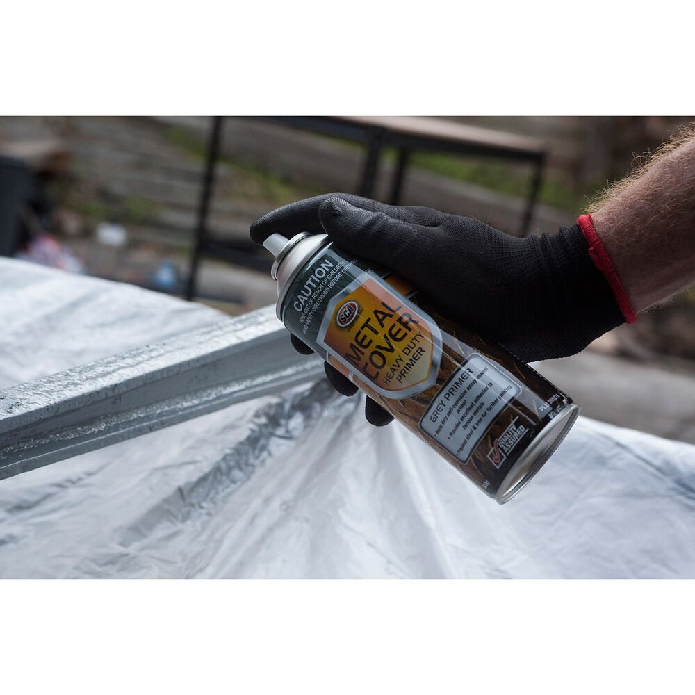 SCA Metal Cover Enamel Rust Paint Heavy Duty Grey Primer 300g