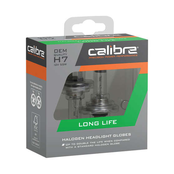 Calibre Long Life Headlight Globes - H7, 12V 55W, CALLH7, , scanz_hi-res