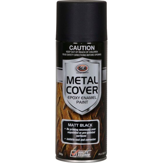 SCA Metal Cover Enamel Rust Paint, Matt Black - 300g, , scanz_hi-res