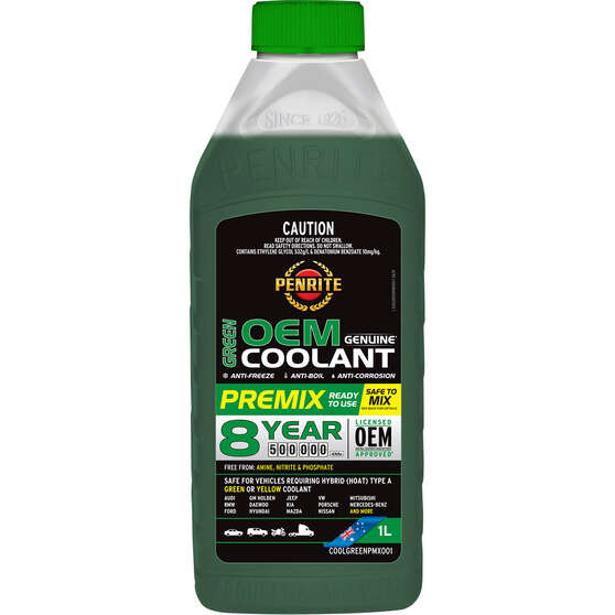 Penrite Green Long Life Anti Freeze / Anti Boil Coolant Premix - 1 Litres, , scanz_hi-res