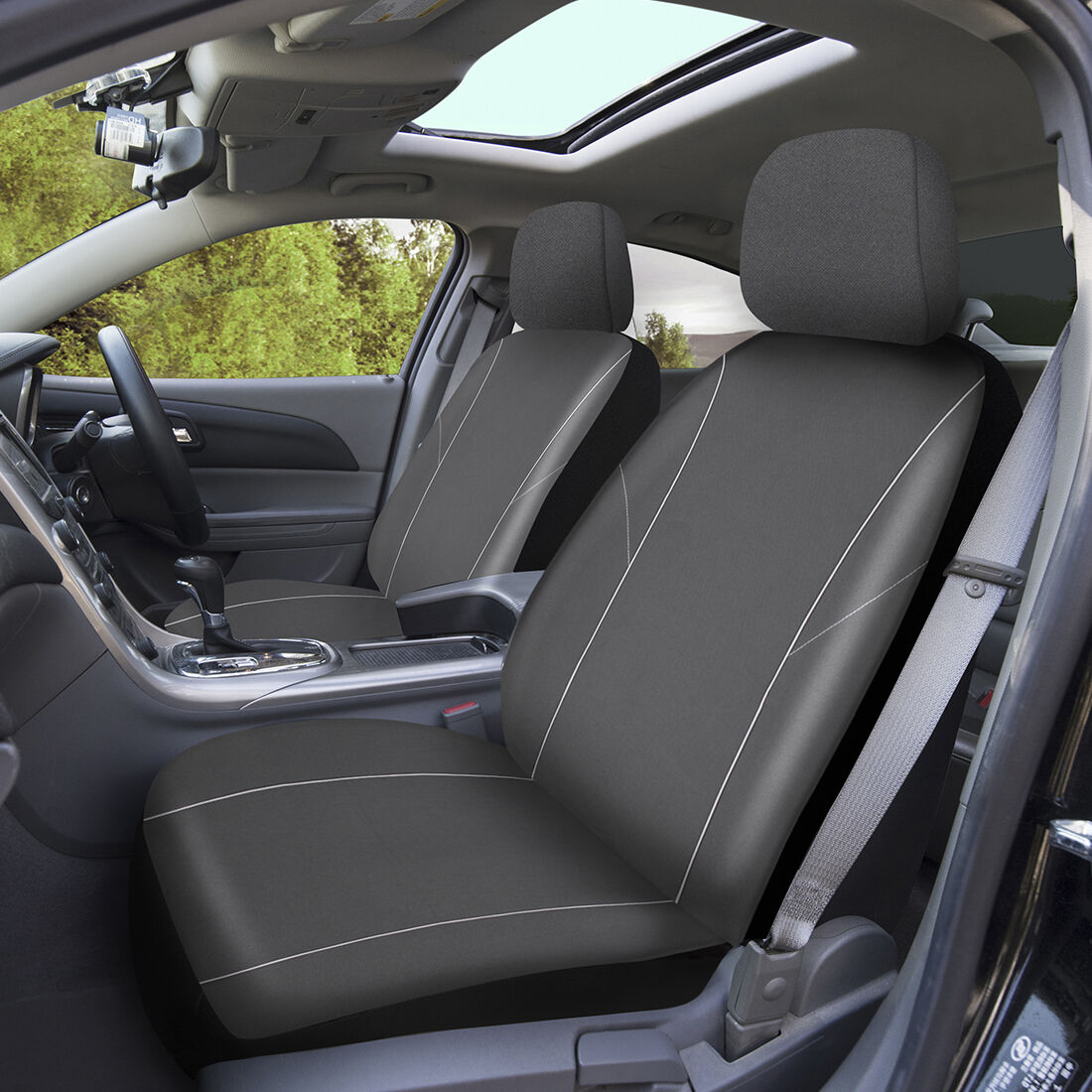 SCA Essential Polyester Seat Covers Black, Adjustable Headrests, Size 30, Front, Airbag Compatible, , scanz_hi-res