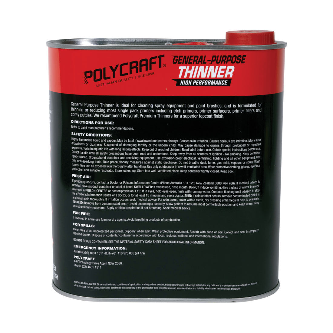 Polycraft Thinners General Purpose 4L, , scanz_hi-res