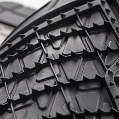 SCA Checkerplate PVC Car Floor Mats - Set of 4, Gun Metal Grey/Black, , scanz_hi-res