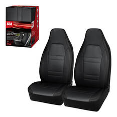 SCA Racing Leather Look & Mesh Seat Covers Black Airbag Compatible, , scanz_hi-res