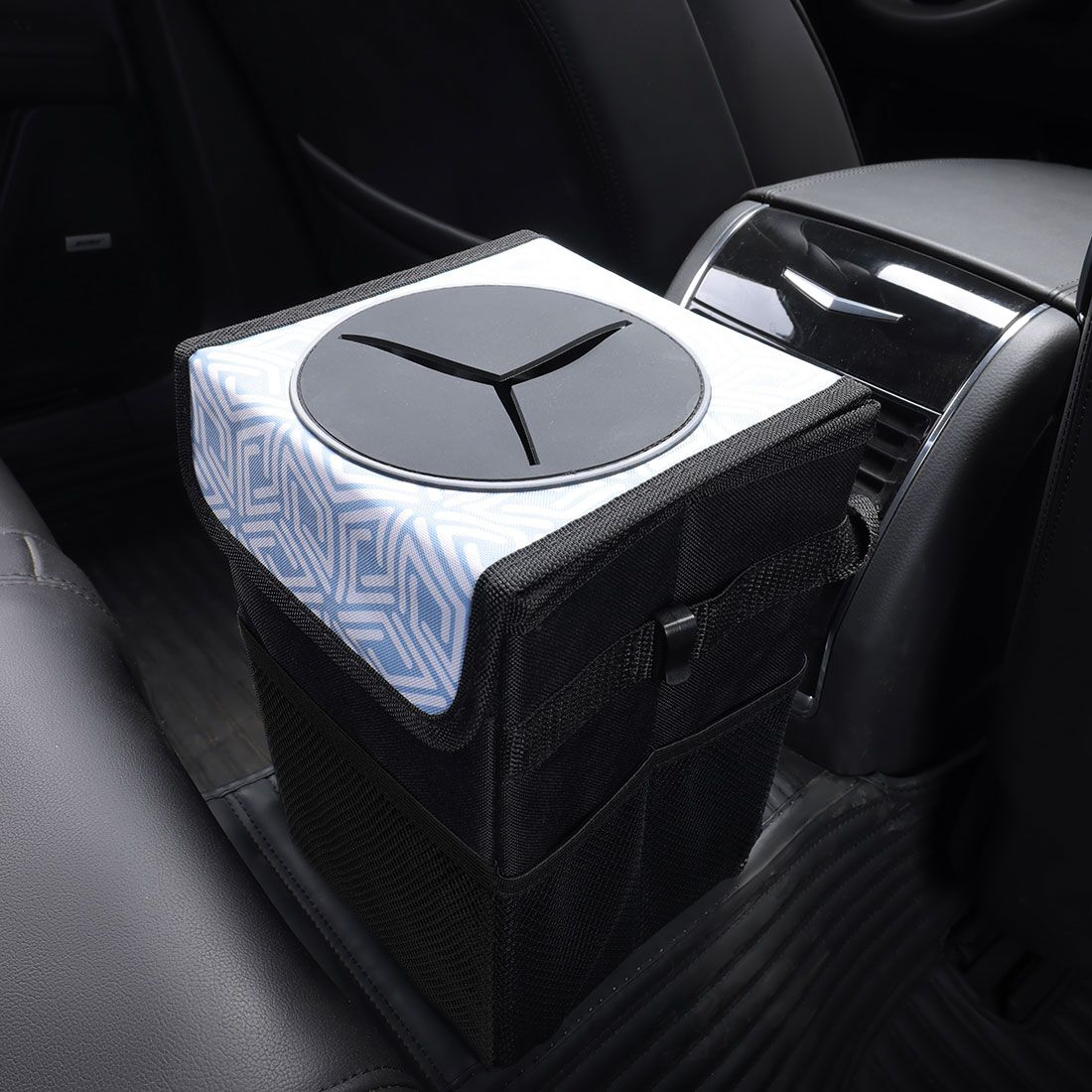 Cabin Crew Blue/White Print Rubbish Bin, , scanz_hi-res