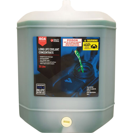 SCA Organic Coolant Concentrate Green 20 Litre Supercheap Auto New