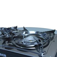 Ridge Ryder Butane Stove Double Burner Steel Plate, , scanz_hi-res
