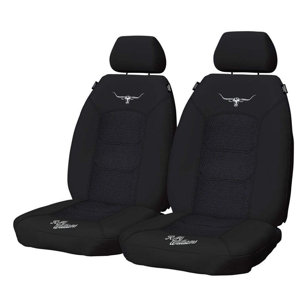 R.M.Williams Woven Seat Covers - Black Adjustable Headrests Size 30