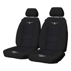 R.M.Williams Woven Seat Covers Black, Adjustable Headrests, Size 30, Front Pair, Airbag Compatible, , scanz_hi-res