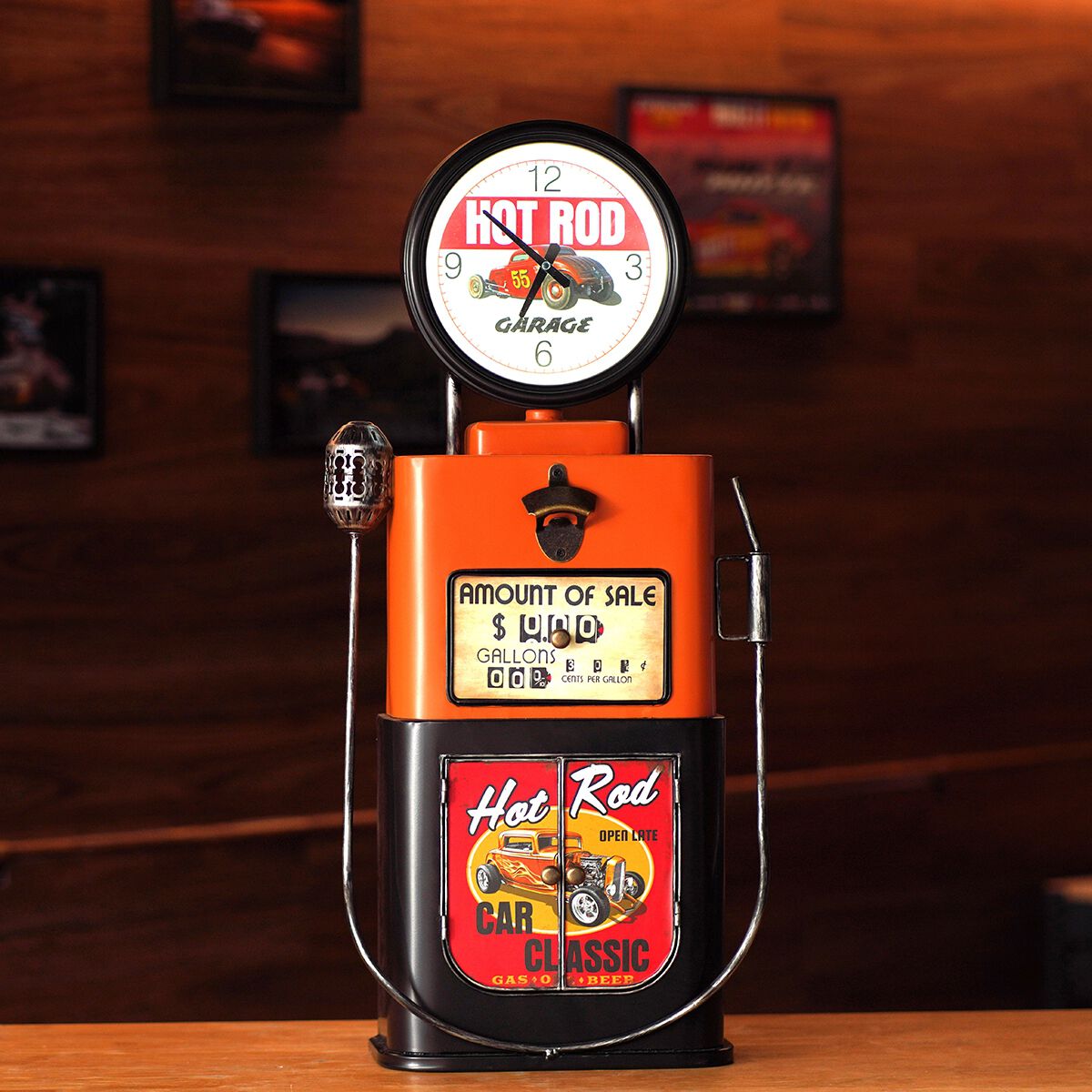 Tin Gas Station Cabinet & Clock, , scanz_hi-res