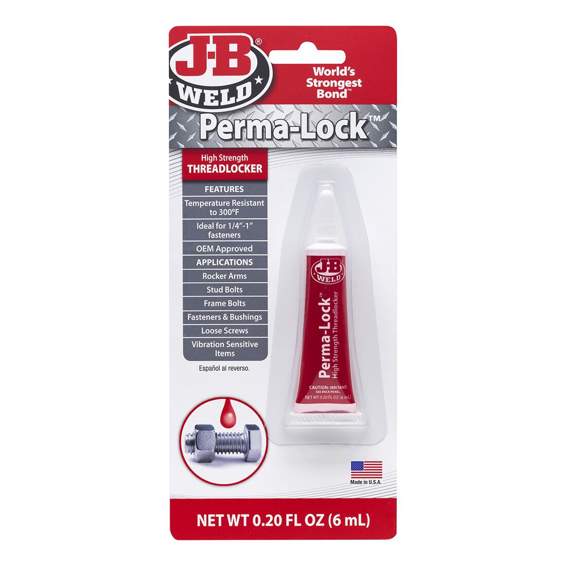 JB Weld Perma-Lock High Strength 6ml Red 27106, , scanz_hi-res