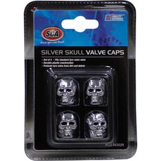 SCA Valve Cap Set - Silver Skull, , scanz_hi-res