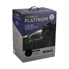 Platinum CLOUDLUX Sheepskin Seat Covers - Black Adjustable Headrests Size 30 Front Pair Airbag Compatible, , scanz_hi-res