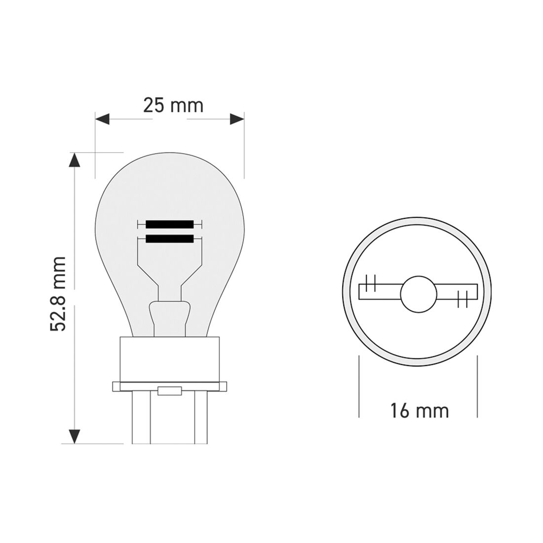 SCA Incandescent Globe - PY27 12V 27/7W - 2 Pack, , scanz_hi-res