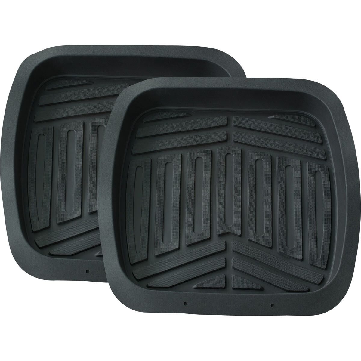 Ridge Ryder Deep Dish PVC Car Floor Mats - Rear Pair, Black, , scanz_hi-res