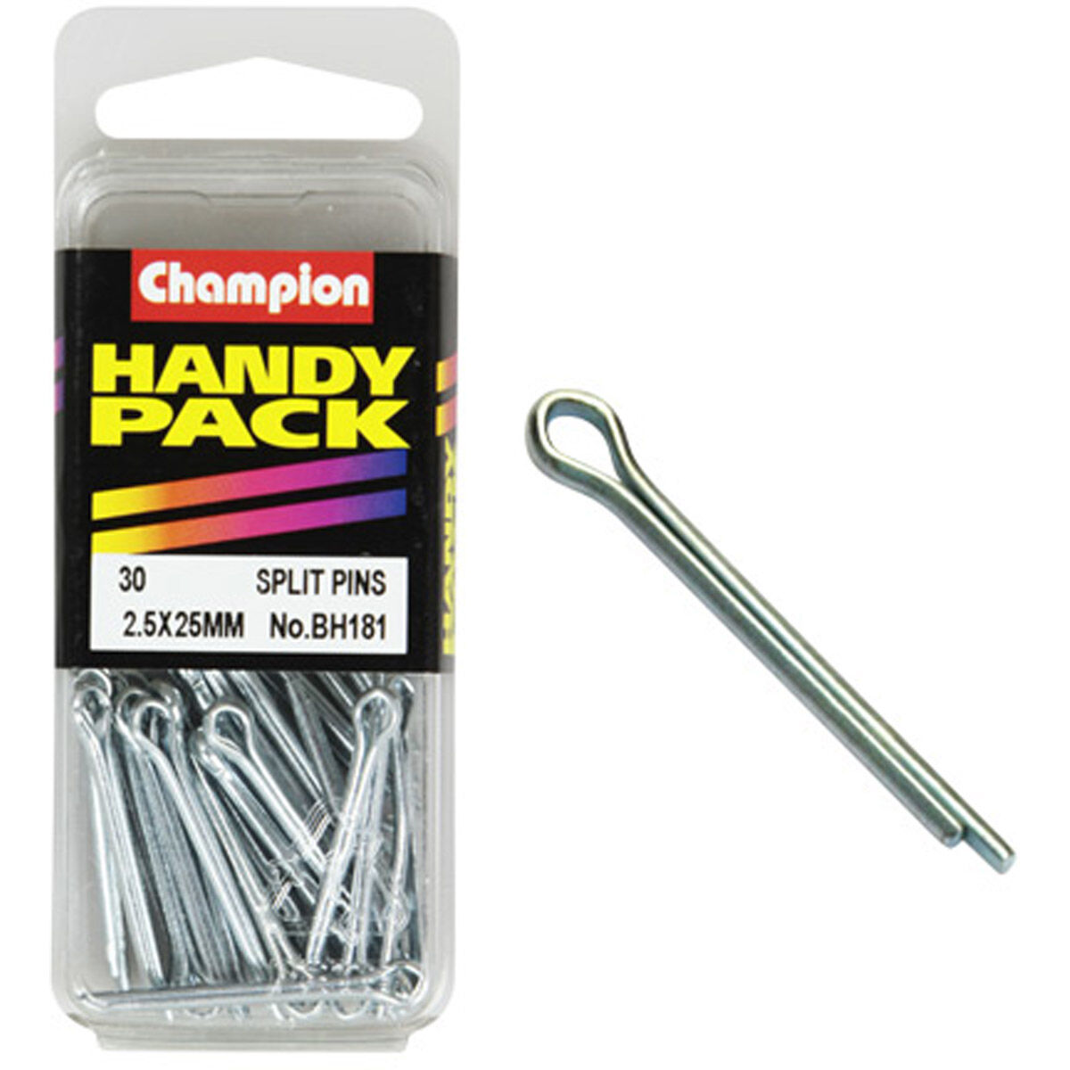 Champion Handy Pack Split Pins BH181, 2.5mm X 25mm, , scanz_hi-res