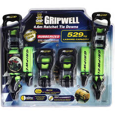 Grizzly Grip Ratchet Tie Down - 4.6m, 529kg, 4 Pack, , scanz_hi-res