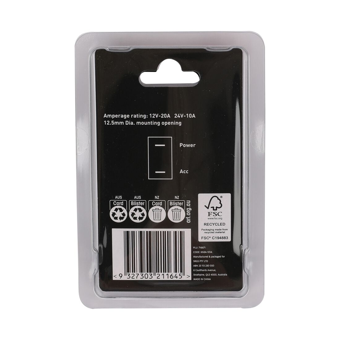 SCA Toggle Switch - 12/24V, On/Off, Metal, , scanz_hi-res