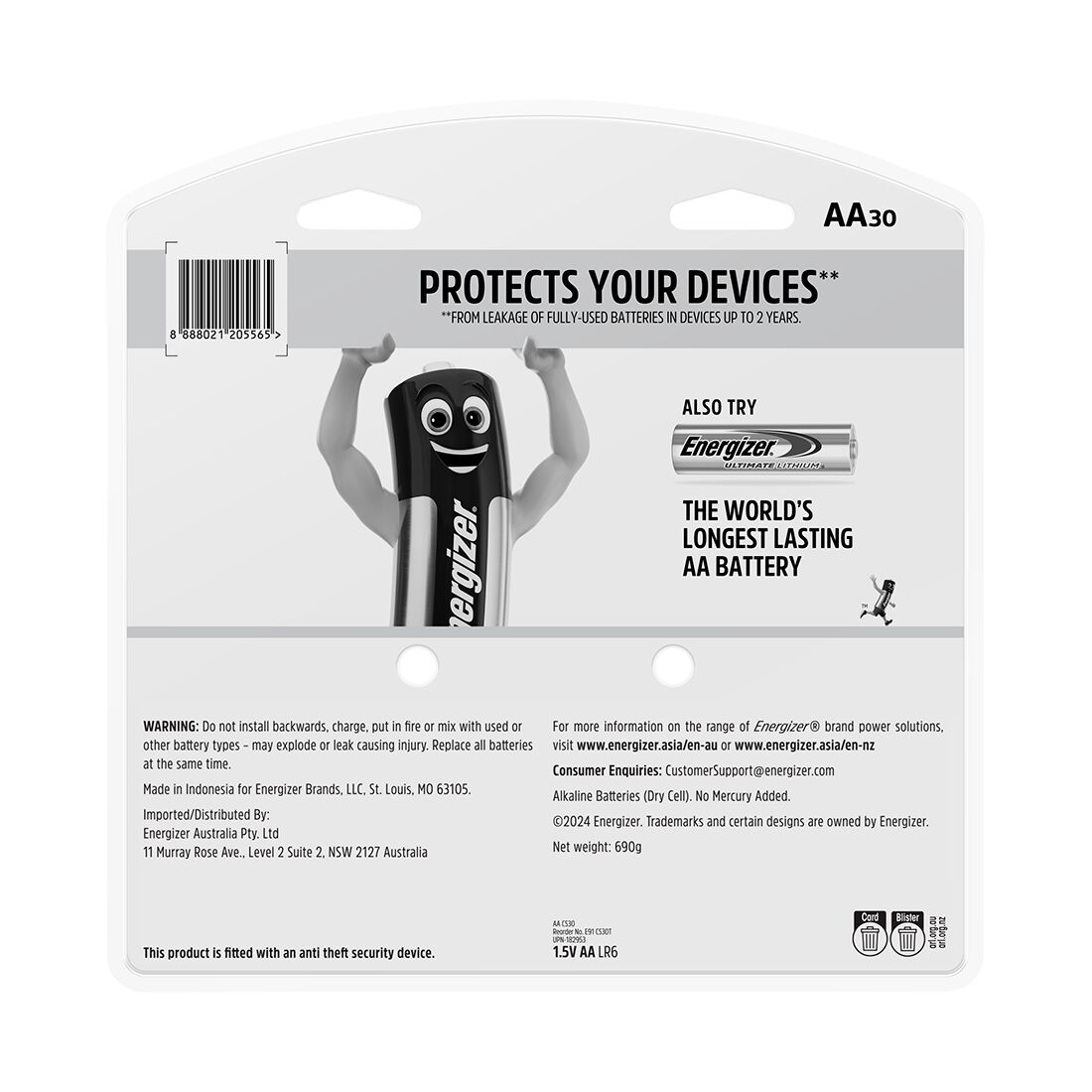 Energizer Max AA Batteries 30 Pack, , scanz_hi-res