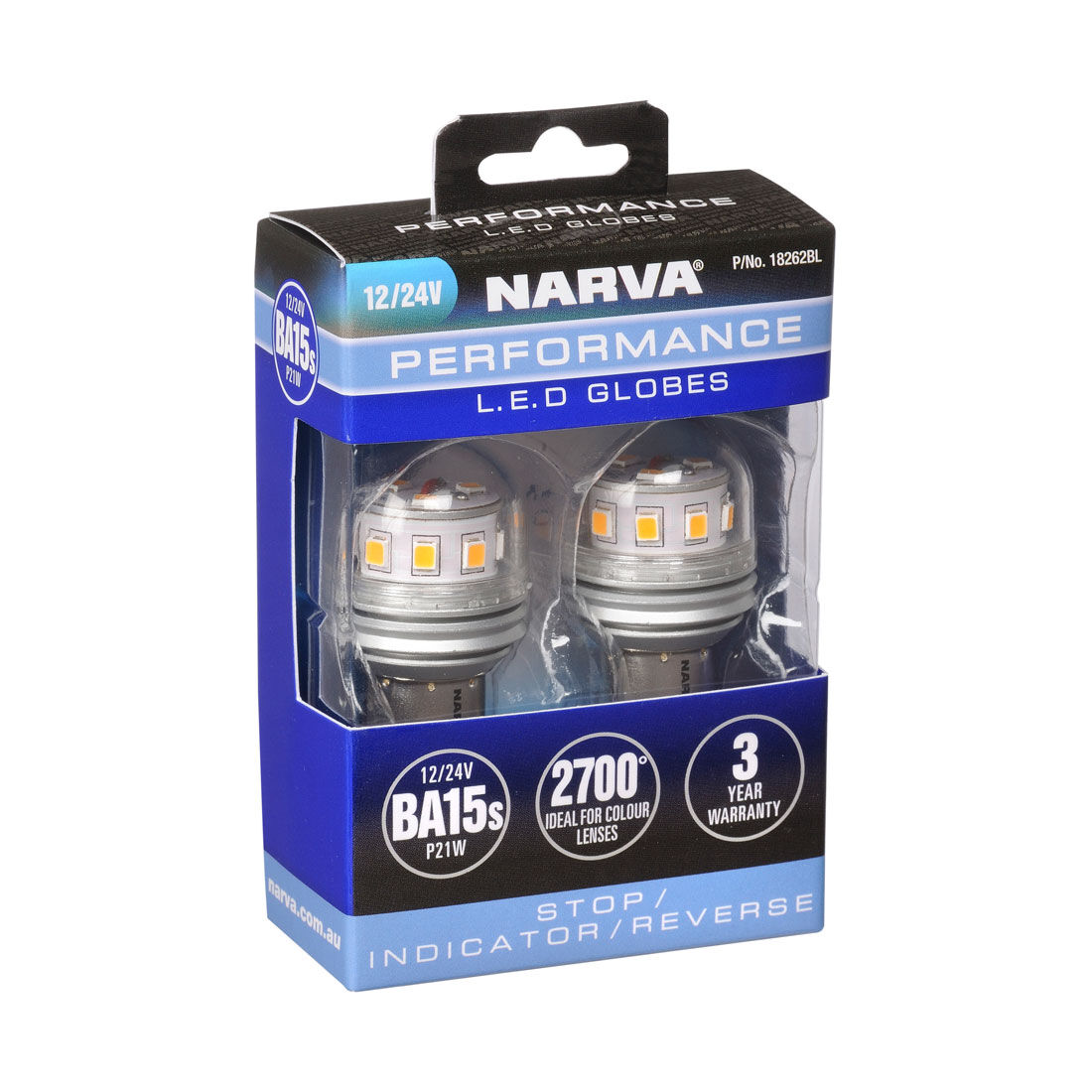 Narva Automotive Globes - Performance LED Bayonet 12/24V, P21W, BA15S, , scanz_hi-res