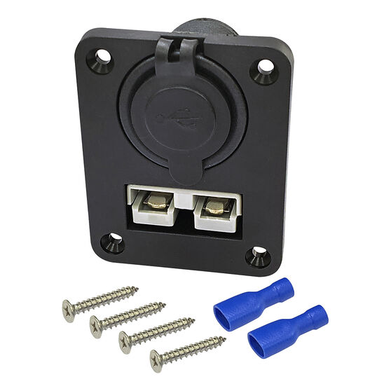 SCA 50 Amp Connector Flush Mount w/ Dual USB, , scanz_hi-res