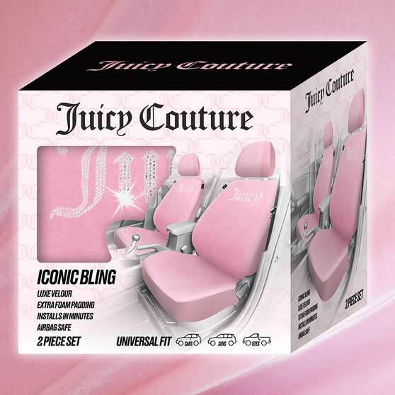 Juicy Couture 2 Piece OG Big Bling Seat Covers - Pink, , scanz_hi-res
