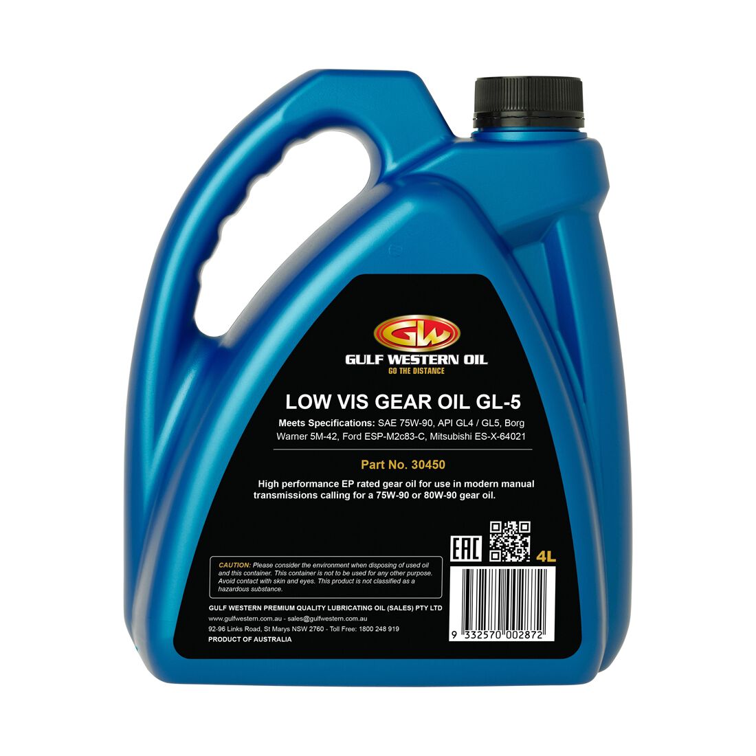 Gulf Western Gear Lube Low Viscosity 75W-90 4 Litre, , scanz_hi-res