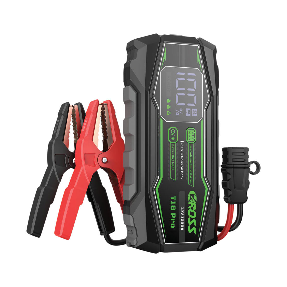 CAROSS T18Pro 12V 1500A Compact Smart Lithium Jump Starter With Built-in 3 Mode Light, , scanz_hi-res