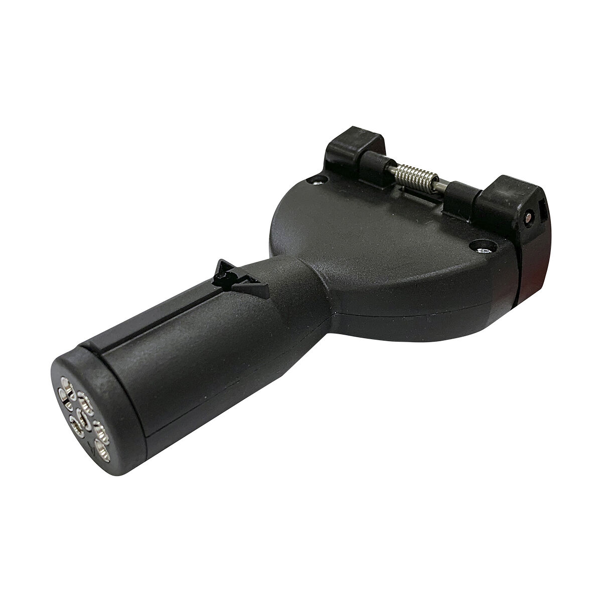 SCA Trailer Adaptor 7 Pin Small Round Socket To 7 Pin Flat Plug Stubbie, , scanz_hi-res