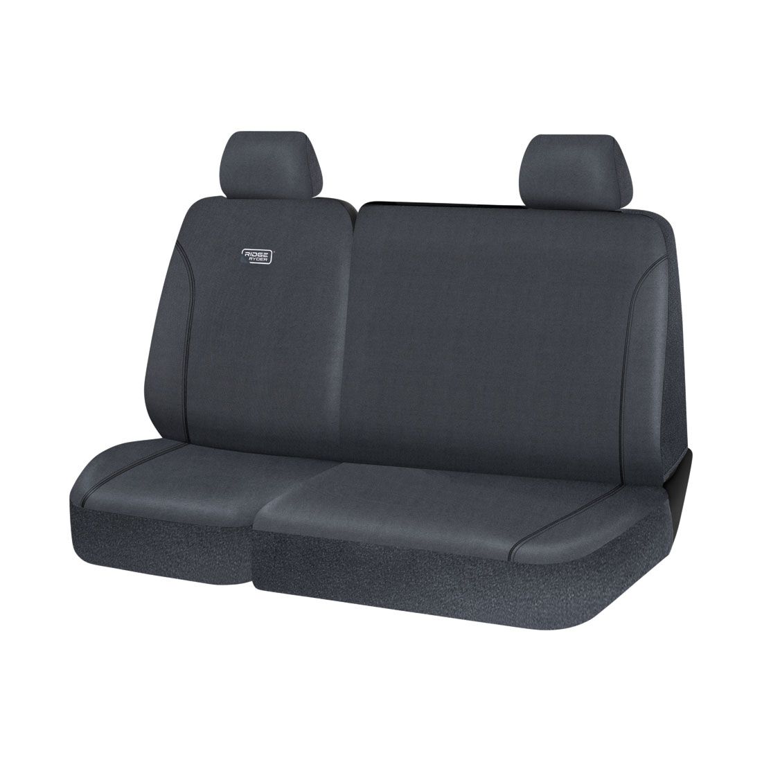 Ridge Ryder Canvas Ute Seat Covers Charcoal/Black Piping Adjustable Headrests Front (without cut out) 301SAB, , scanz_hi-res