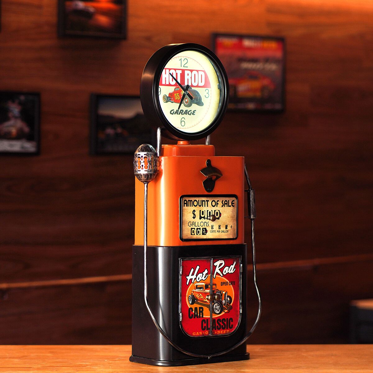 Tin Gas Station Cabinet & Clock, , scanz_hi-res